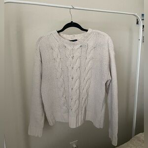 American Eagle Cable Knit Sweater | Cream color, Size: S